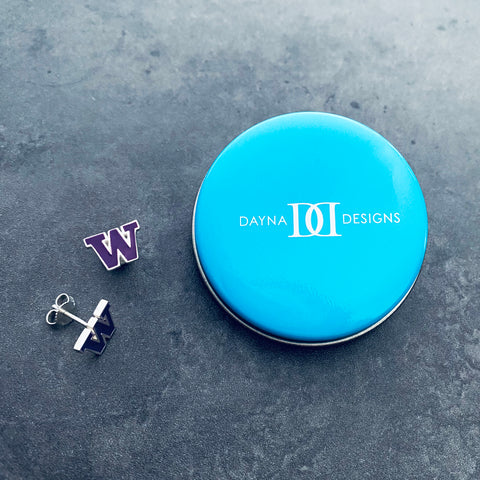 Washington Huskies Stud Earrings - Enamel