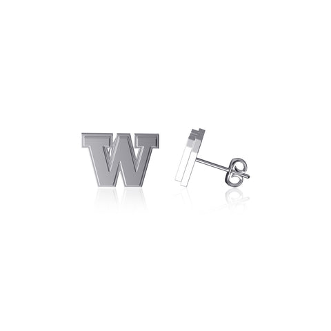 Washington Huskies Stud Earrings - Silver