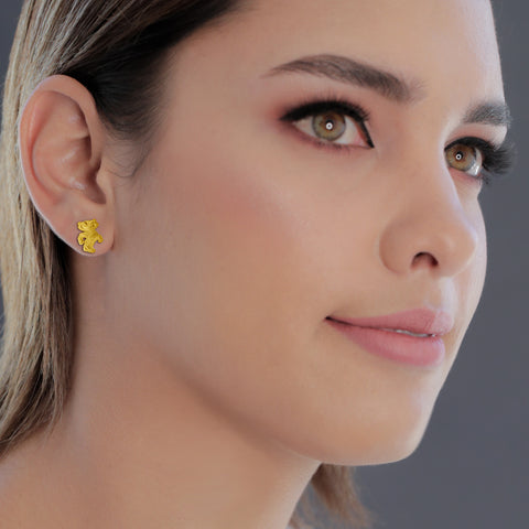 University of Wisconsin Post Earrings - Gold Plated