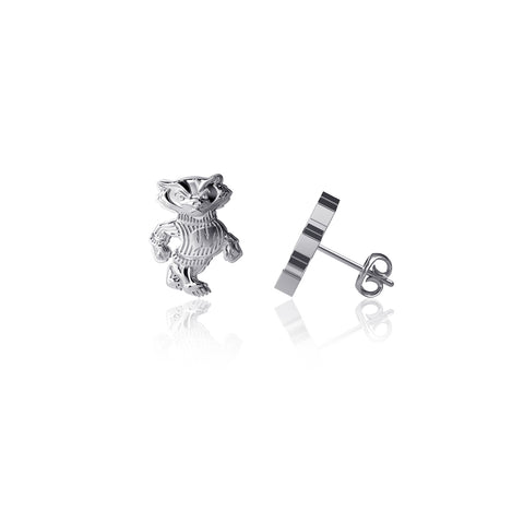 University of Wisconsin Post Earrings - Silver