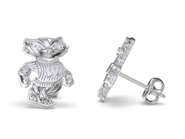 University of Wisconsin Stud Earrings - Silver