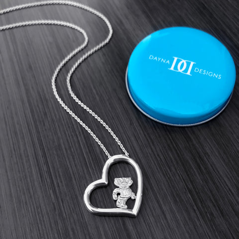 University of Wisconsin Heart Necklace - Silver