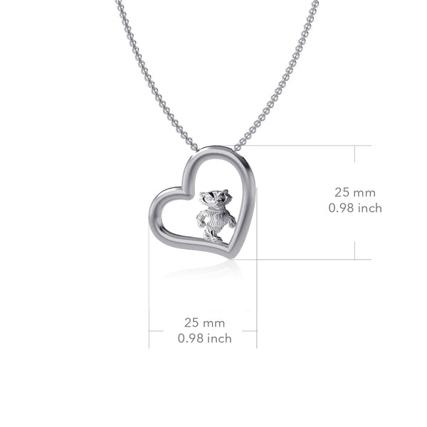University of Wisconsin Heart Necklace - Silver