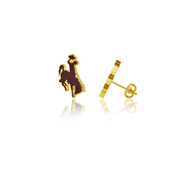 University of Wyoming Stud Earrings - Gold