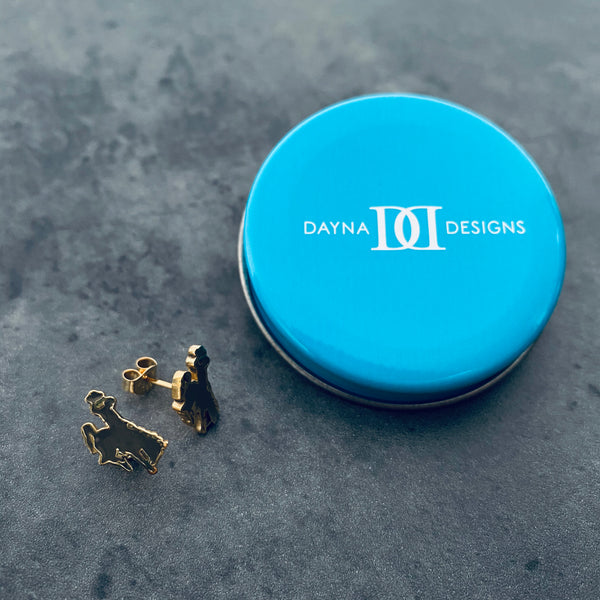 University of Wyoming Stud Earrings - Gold