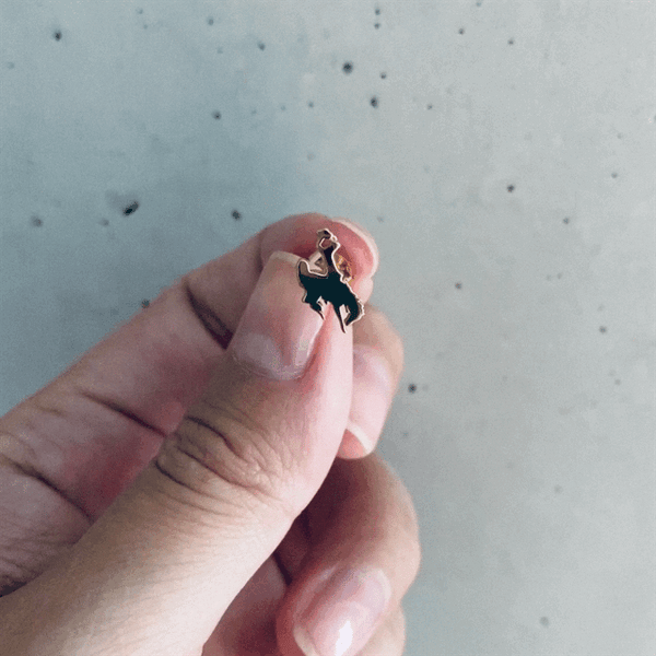 University of Wyoming Stud Earrings - Gold