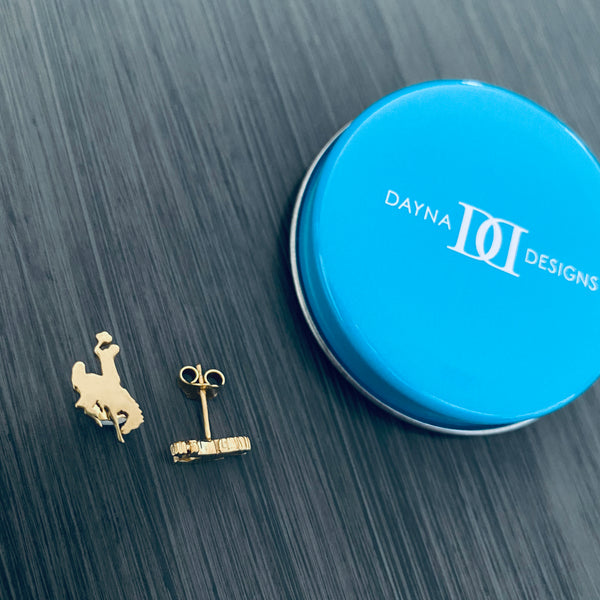 University of Wyoming Stud Earrings - Gold