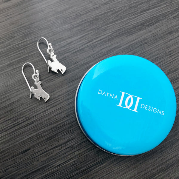 University of Wyoming Dangle Earrings - Silver