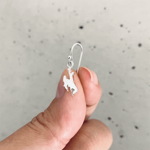 University of Wyoming Dangle Earrings - Silver
