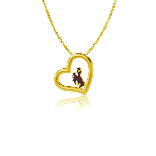 University of Wyoming Gold Heart Necklace