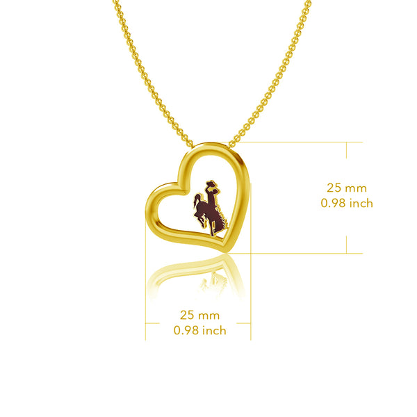 University of Wyoming Gold Heart Necklace