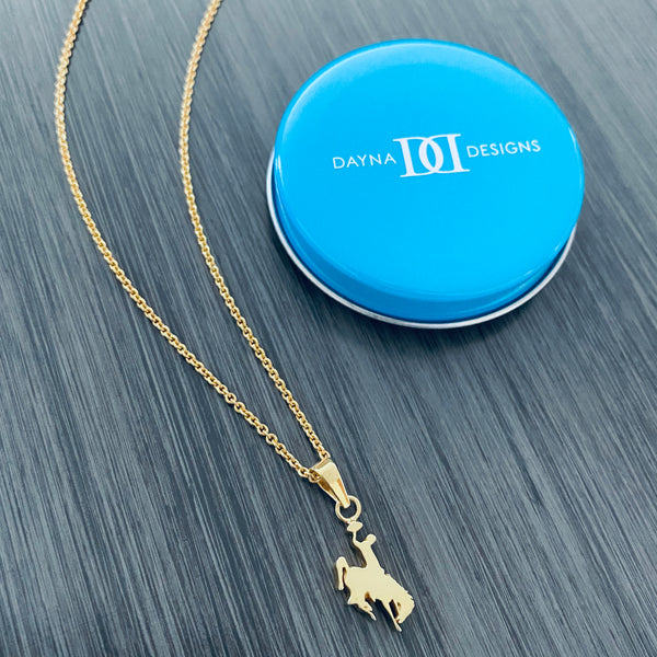 University of Wyoming Pendant Necklace - Gold