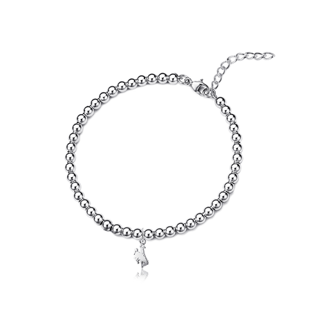 University of Wyoming Silver Beaded Bracelet