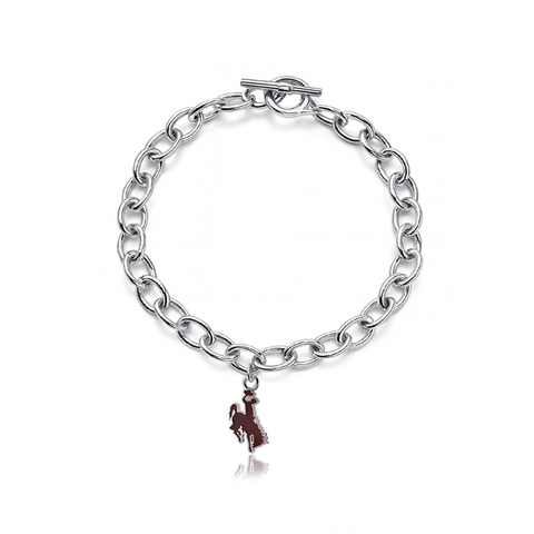 University of Wyoming Link Bracelet - Enamel