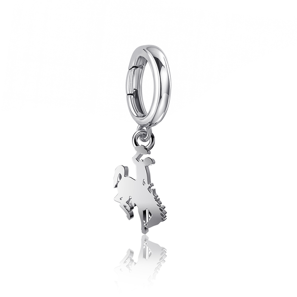 University of Wyoming Bracelet Charm - Silver