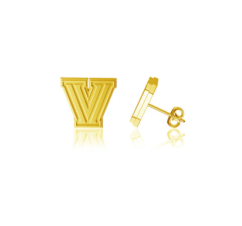 Villanova University Post Earrings - Gold Plated