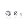 Volleyball Stud Earrings - Silver