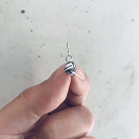 Volleyball Dangle Earrings - Silver