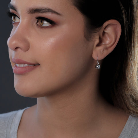Volleyball Dangle Earrings - Silver
