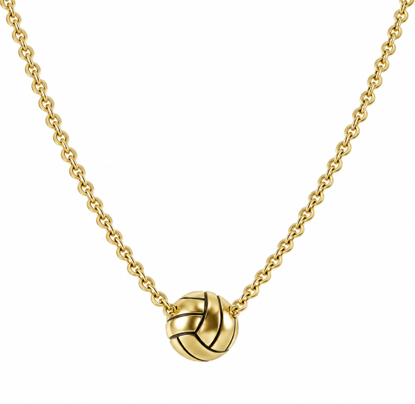 Volleyball Pendant Necklace - Gold