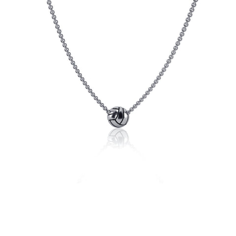Volleyball Pendant Necklace - Silver