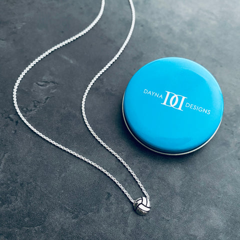 Volleyball Pendant Necklace - Silver