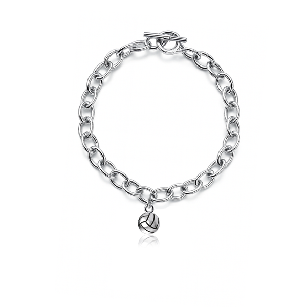 Volleyball Link Bracelet - Silver