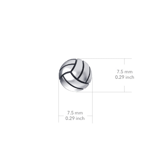 Volleyball Stud Earrings - Silver