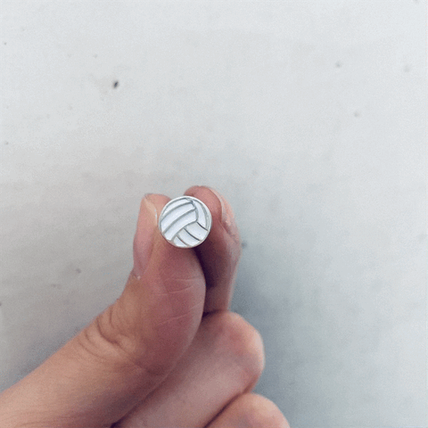 Volleyball Stud Earrings - Enamel