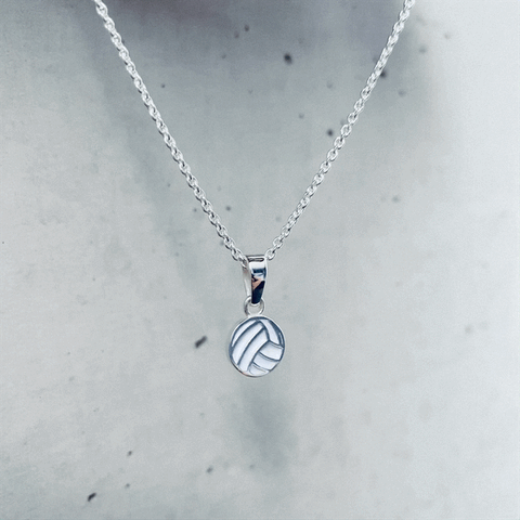 Volleyball Pendant Necklace - Enamel