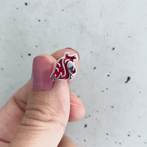 Washington State Cougars Stud Earrings - Enamel