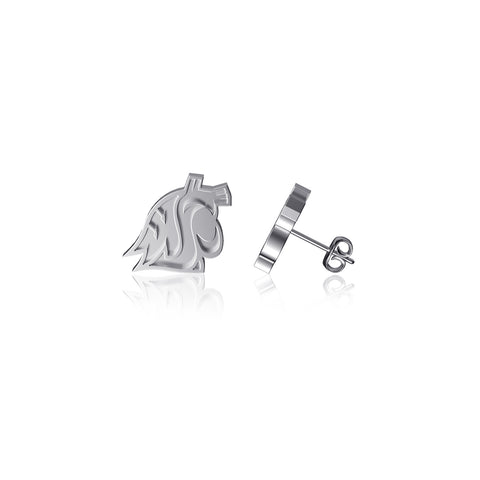 Washington State Cougars Stud Earrings - Silver