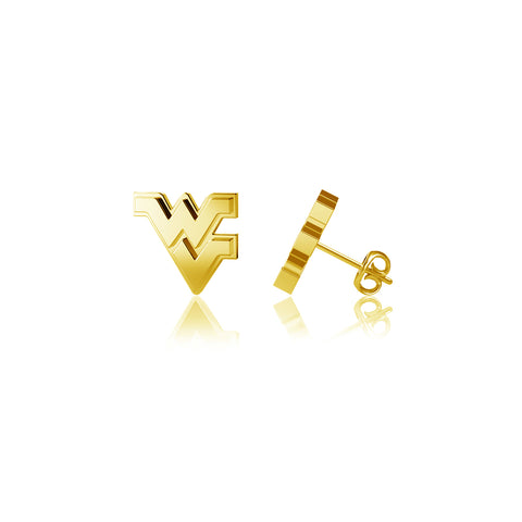 West Virginia University Post Earrings - Gold Plated