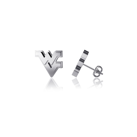 West Virginia University Post Earrings - Silver