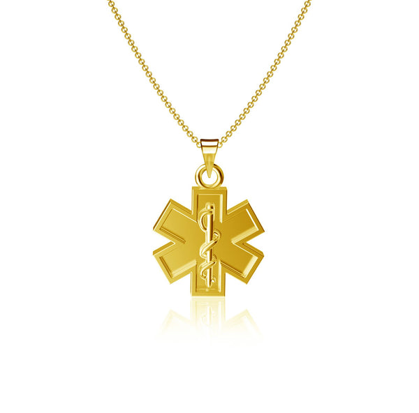 EMT Paramedic Pendant Necklace - Gold Plated