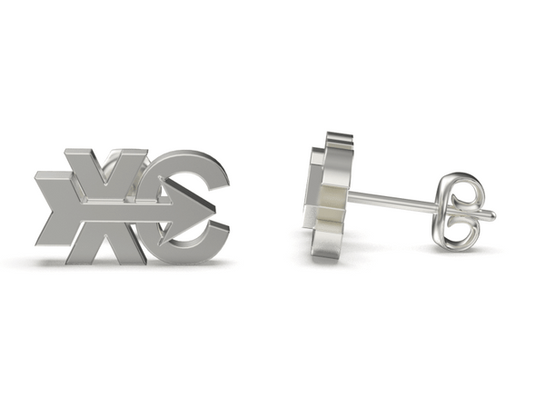 Cross Country Stud Earrings - Silver