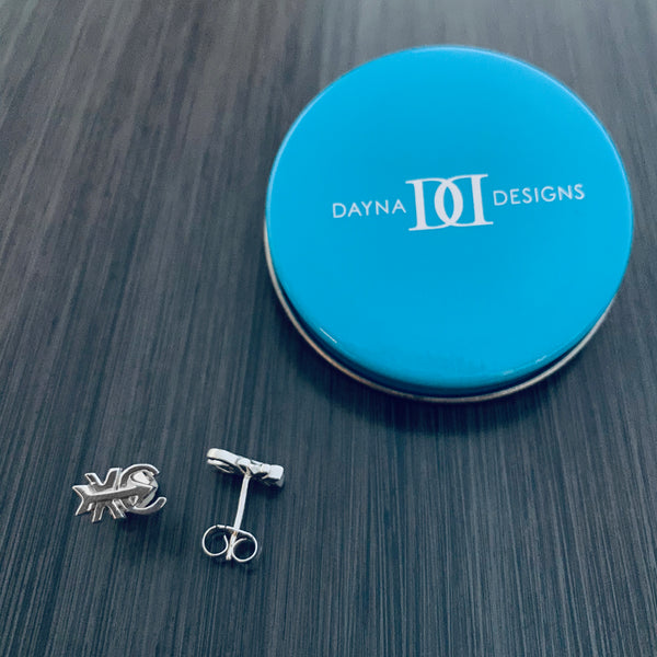 Cross Country Stud Earrings - Silver