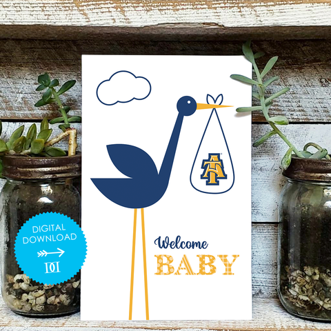 North Carolina A&T Aggies Baby Card - Digital Download