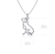 Labrador Silhouette Pendant Necklace - Silver