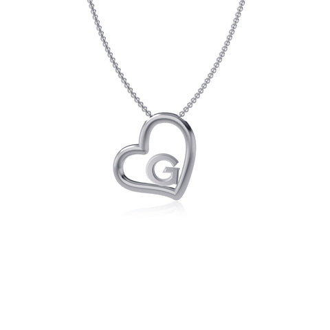 Georgetown Hoyas Heart Pendant Necklace - Silver