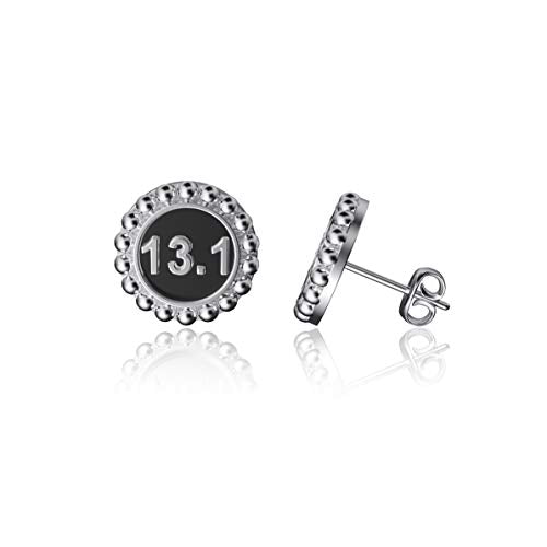 13.1 Half Marathon Stud Earrings - Silver