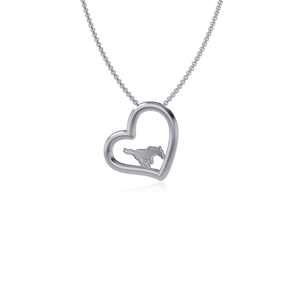Southern Methodist Mustangs Heart Pendant Necklace