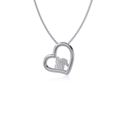 Memphis Tigers Heart Pendant Necklace - Silver