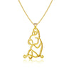 Bulldog Silhouette Pendant Necklace - Gold