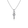 Tennis Racket Pendant Necklace - Silver
