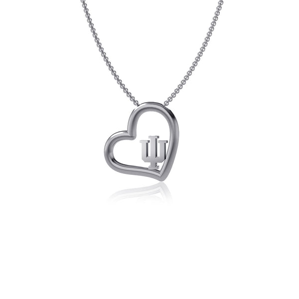 Indiana University Heart Necklace - Silver
