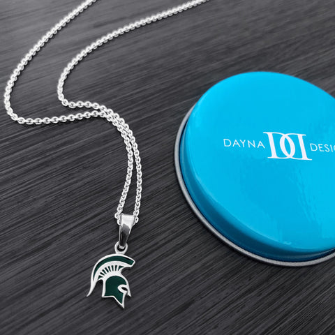 Michigan State University Pendant Necklace - Enamel