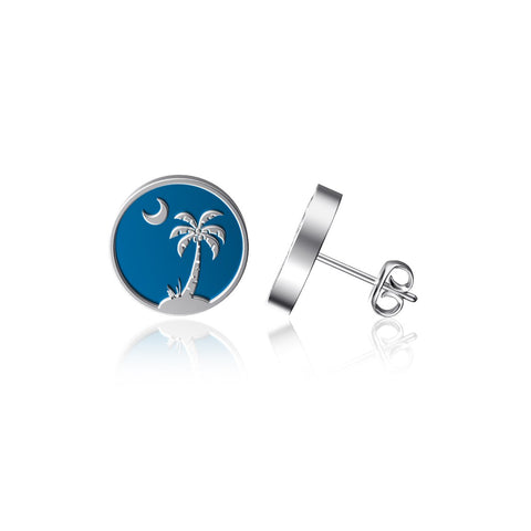 Palmetto Post Earrings - Enamel