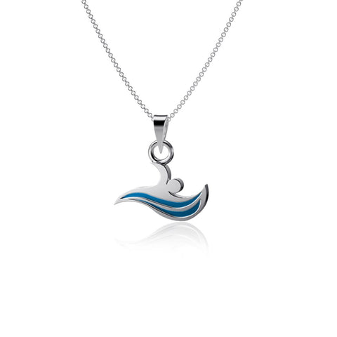 Swimming Pendant Necklace - Enamel