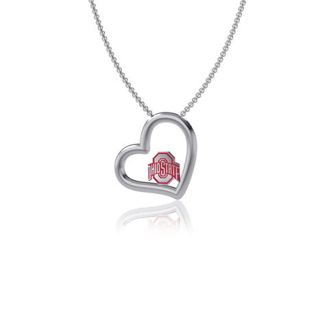 Ohio State University Heart Necklace - Enamel